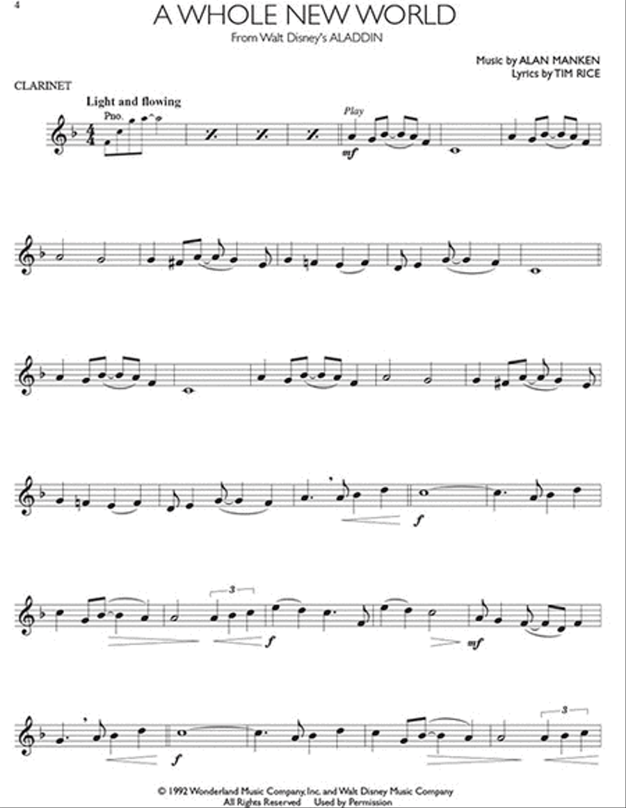 Disney Movie Hits for Clarinet Clarinet scores gallery preview page 4