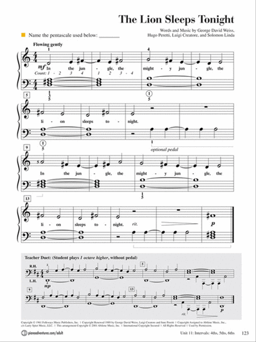 Adult Piano Adventures All-in-One Lesson Book 1 Piano Method scores gallery preview page 5