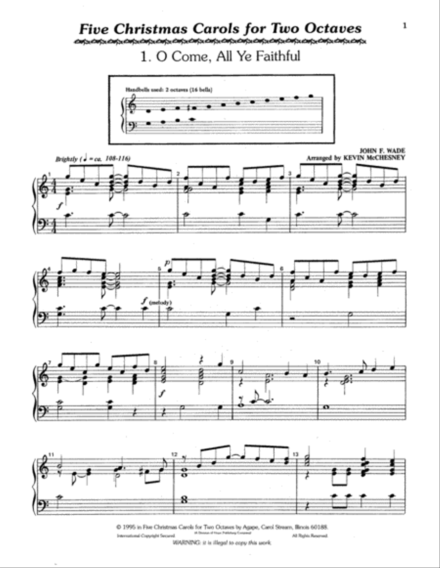 Five Christmas Carols for Two Octaves 2-Octaves scores gallery preview page 3