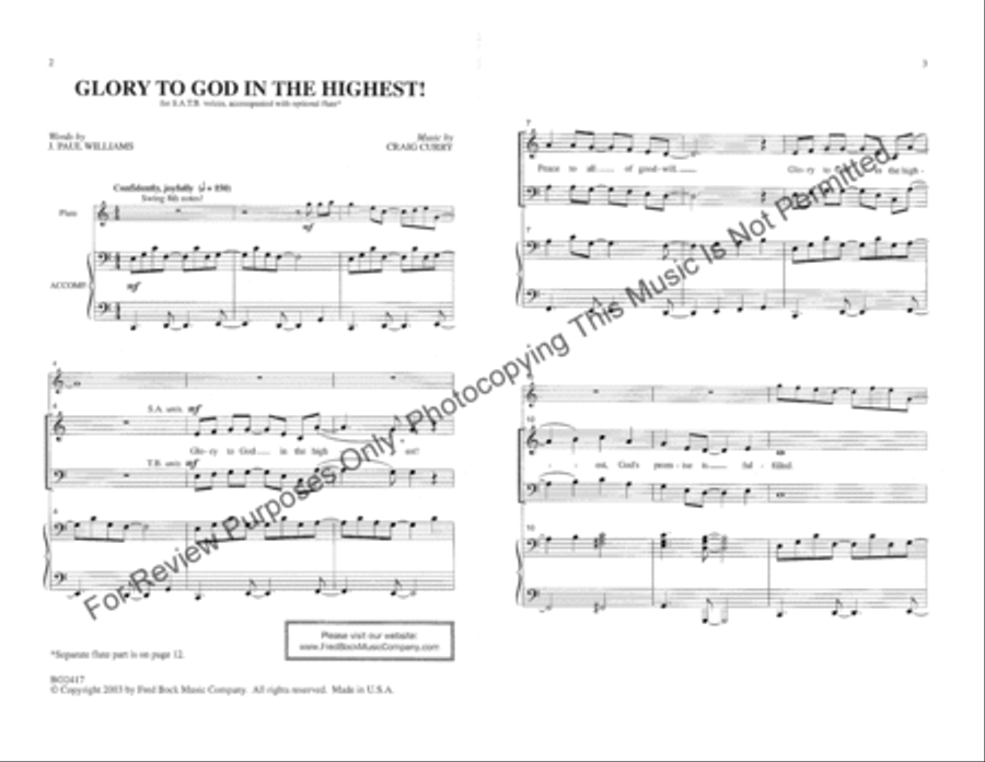 Glory to God in the Highest 4-Part scores gallery preview page 2