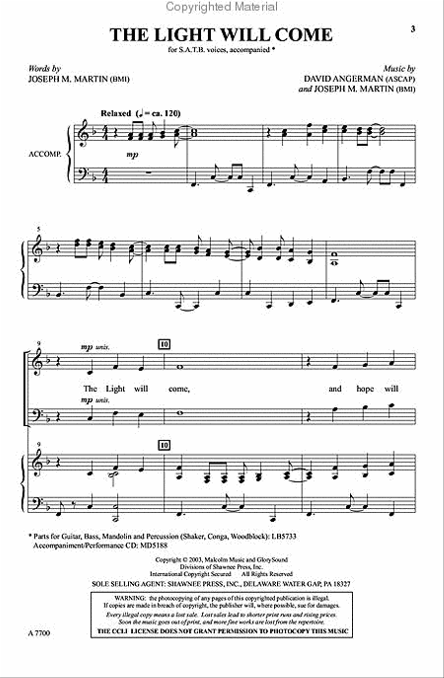 The Light Will Come The Light Will Come 4-Part scores gallery preview page 2