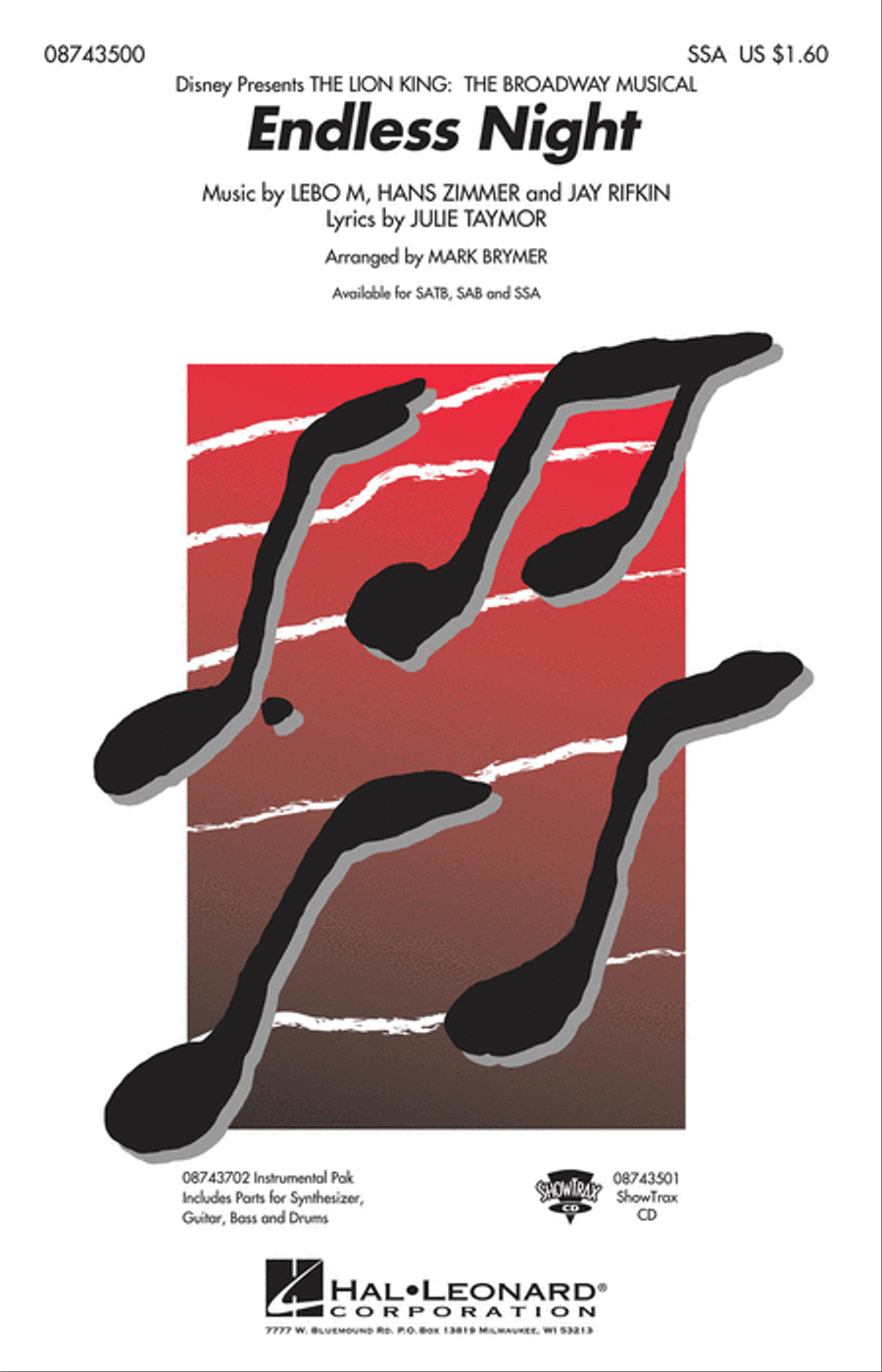 Endless Night (from The Lion King: Broadway) SSA scores gallery preview page 1