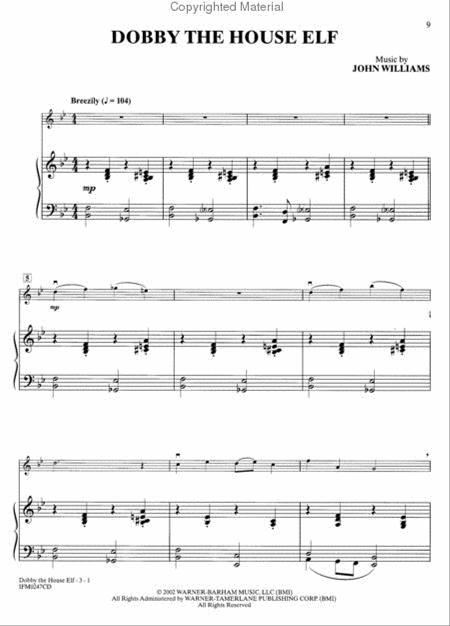 Harry Potter and the Chamber Of Secrets (Violin/Piano) Violin Solo scores gallery preview page 4