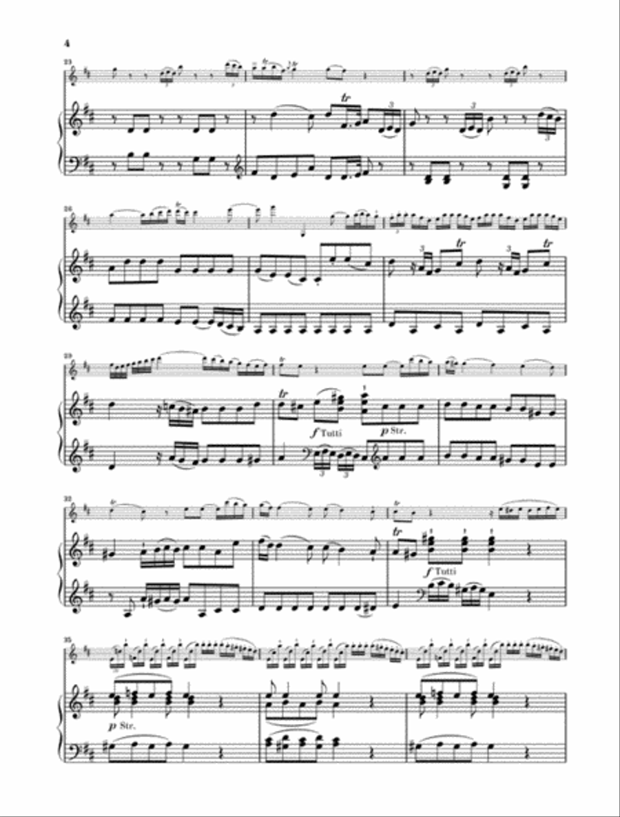 Concerto No. 2 in D Major K211 Violin Solo scores gallery preview page 4