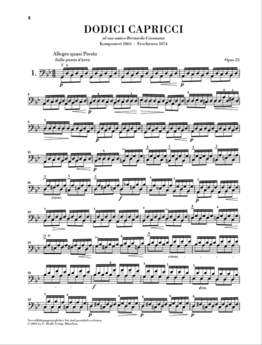 12 Capricci Op. 25 12 Capricci Op. 25 Cello Solo scores gallery preview page 3