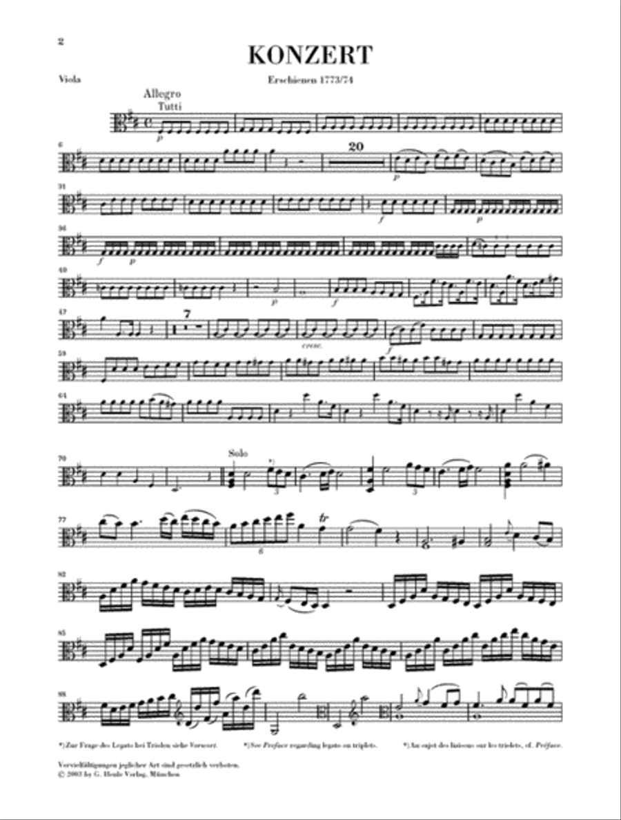 Viola Concerto No. 1 D Major Piano Accompaniment scores gallery preview page 3