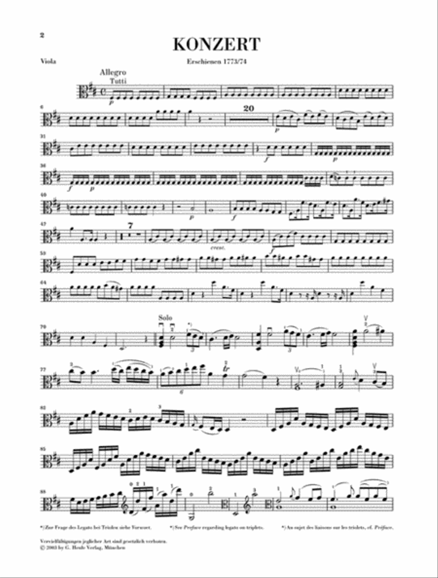 Viola Concerto No. 1 D Major Piano Accompaniment scores gallery preview page 4