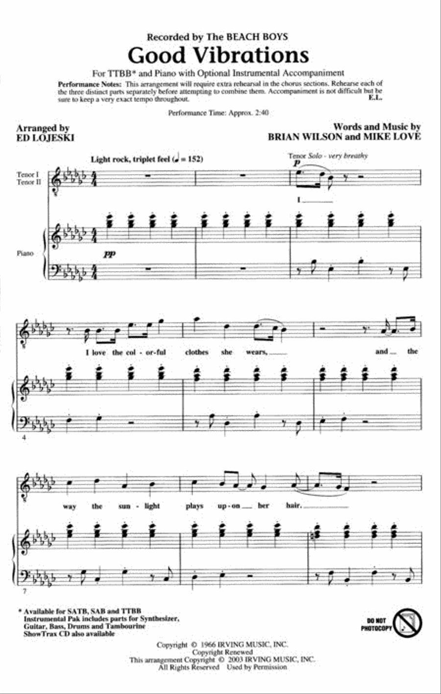 Good Vibrations Good Vibrations TTBB scores gallery preview page 2