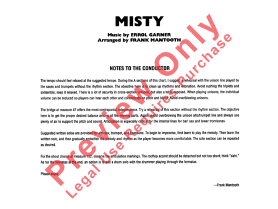 Misty Misty Jazz Ensemble scores gallery preview page 3