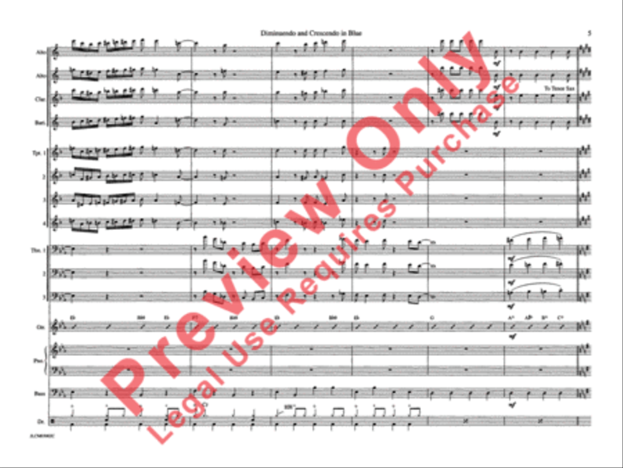 Diminuendo and Crescendo in Blue Jazz Ensemble scores gallery preview page 12