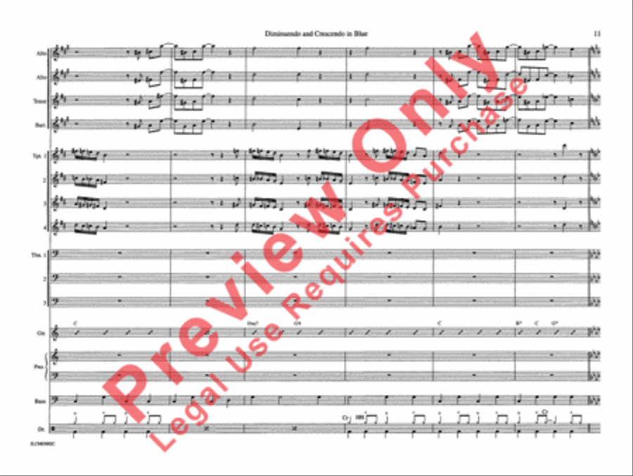 Diminuendo and Crescendo in Blue Jazz Ensemble scores gallery preview page 18