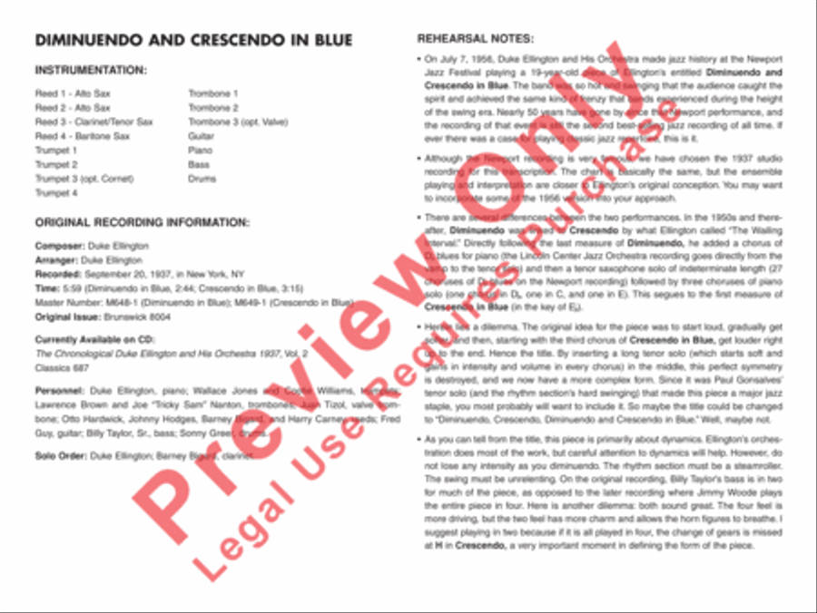 Diminuendo and Crescendo in Blue Jazz Ensemble scores gallery preview page 5