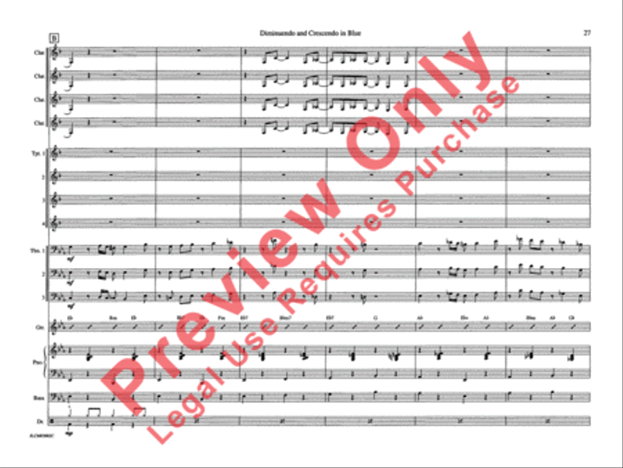 Diminuendo and Crescendo in Blue Jazz Ensemble scores gallery preview page 34