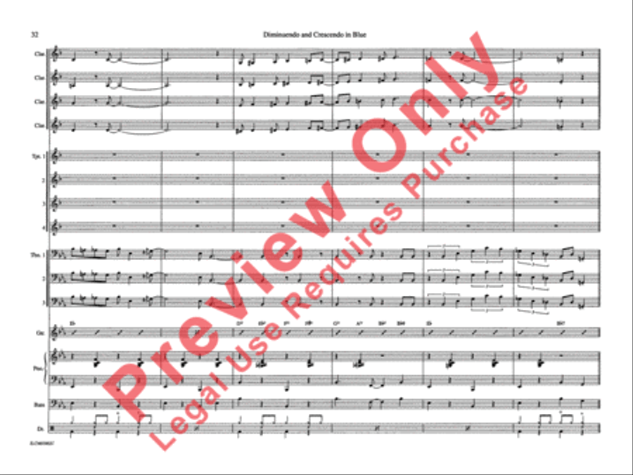 Diminuendo and Crescendo in Blue Jazz Ensemble scores gallery preview page 39