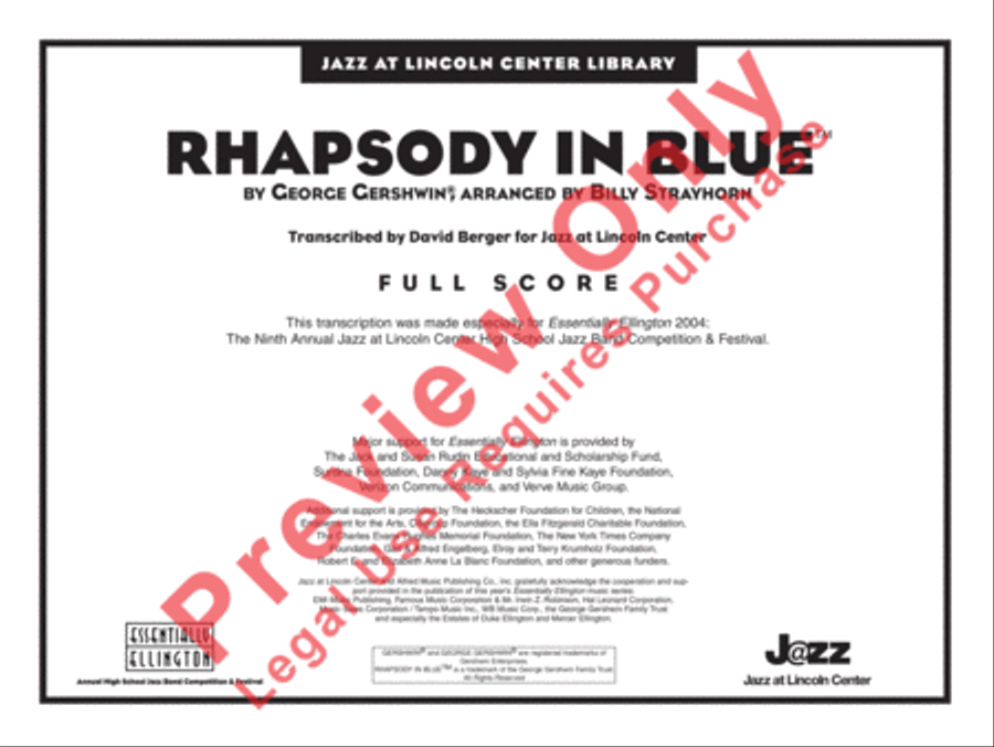 Rhapsody in Blue Rhapsody in Blue Jazz Ensemble scores gallery preview page 2