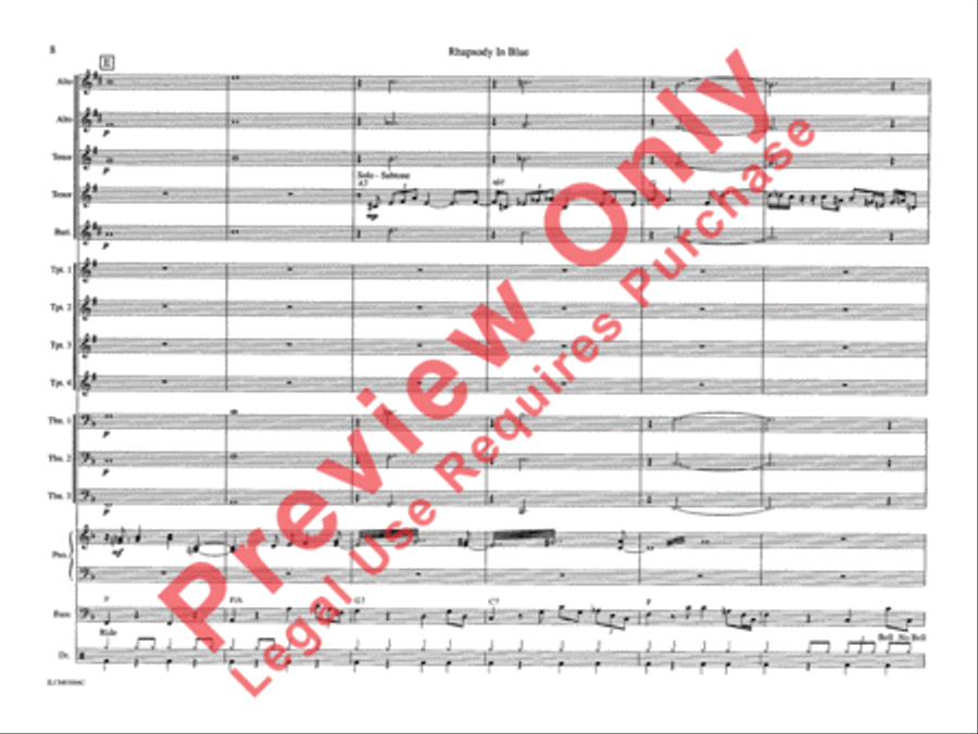 Rhapsody in Blue Rhapsody in Blue Jazz Ensemble scores gallery preview page 15
