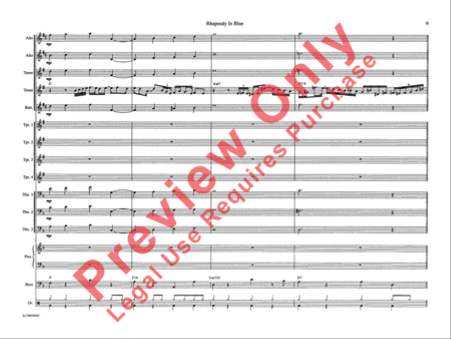 Rhapsody in Blue Rhapsody in Blue Jazz Ensemble scores gallery preview page 16