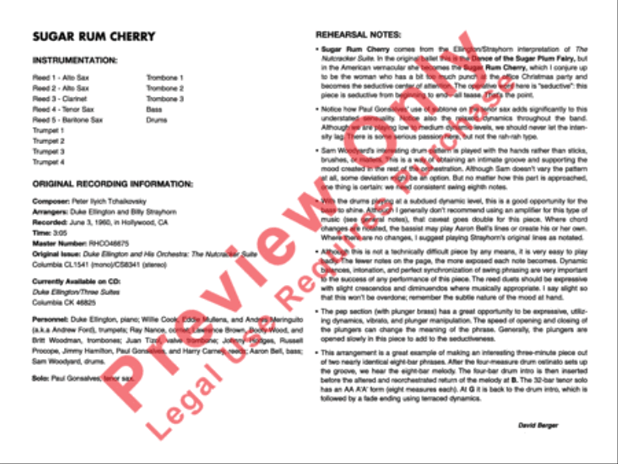 Sugar Rum Cherry (from The Nutcracker Suite) Jazz Ensemble scores gallery preview page 5