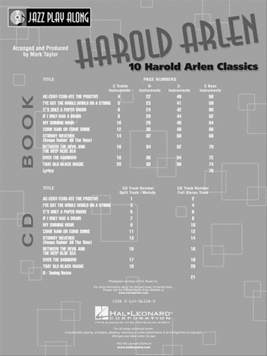 Harold Arlen CD scores gallery preview page 3