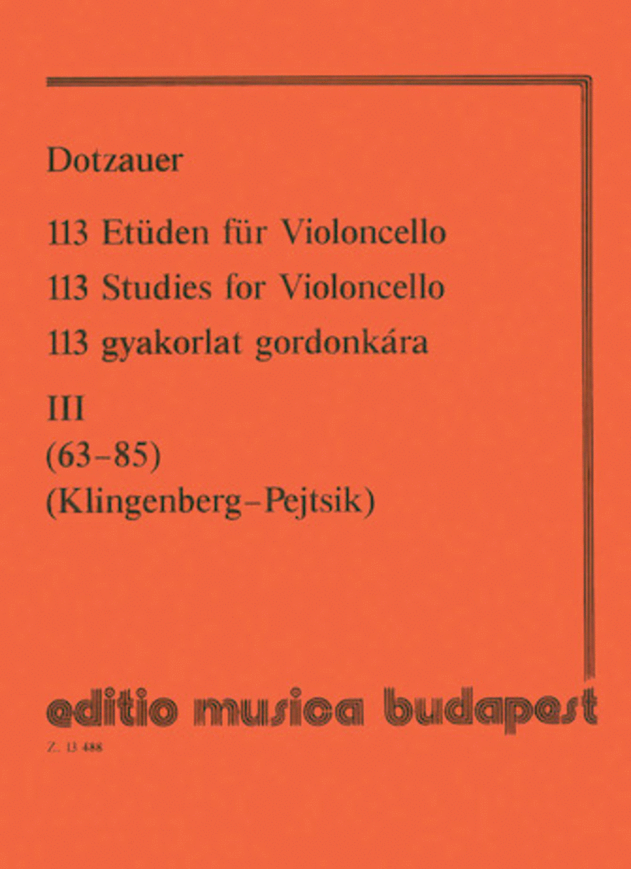 113 Studies – Volume 3 Cello scores gallery preview page 1