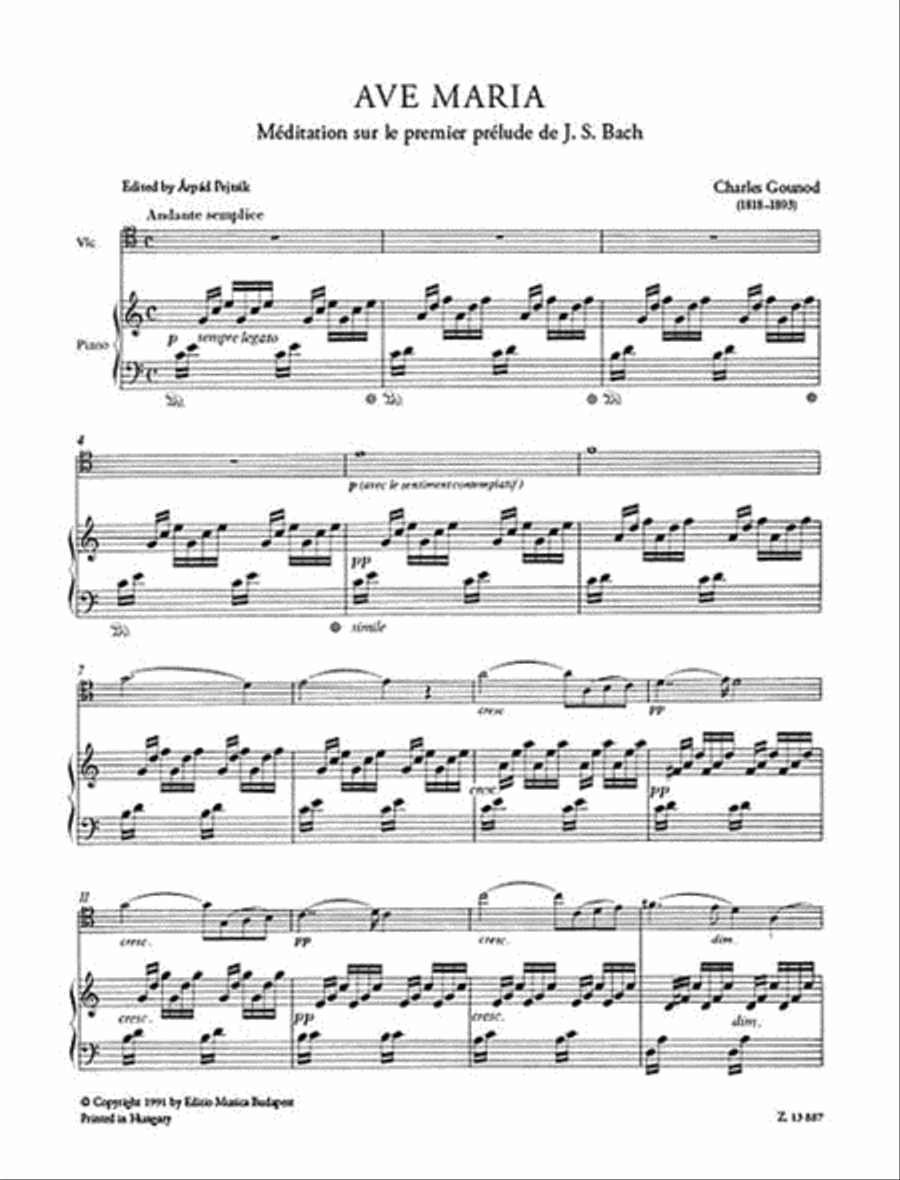 Ave Maria (Méditation sur le premier prélude de J.S. Bach) Piano Accompaniment scores gallery preview page 3