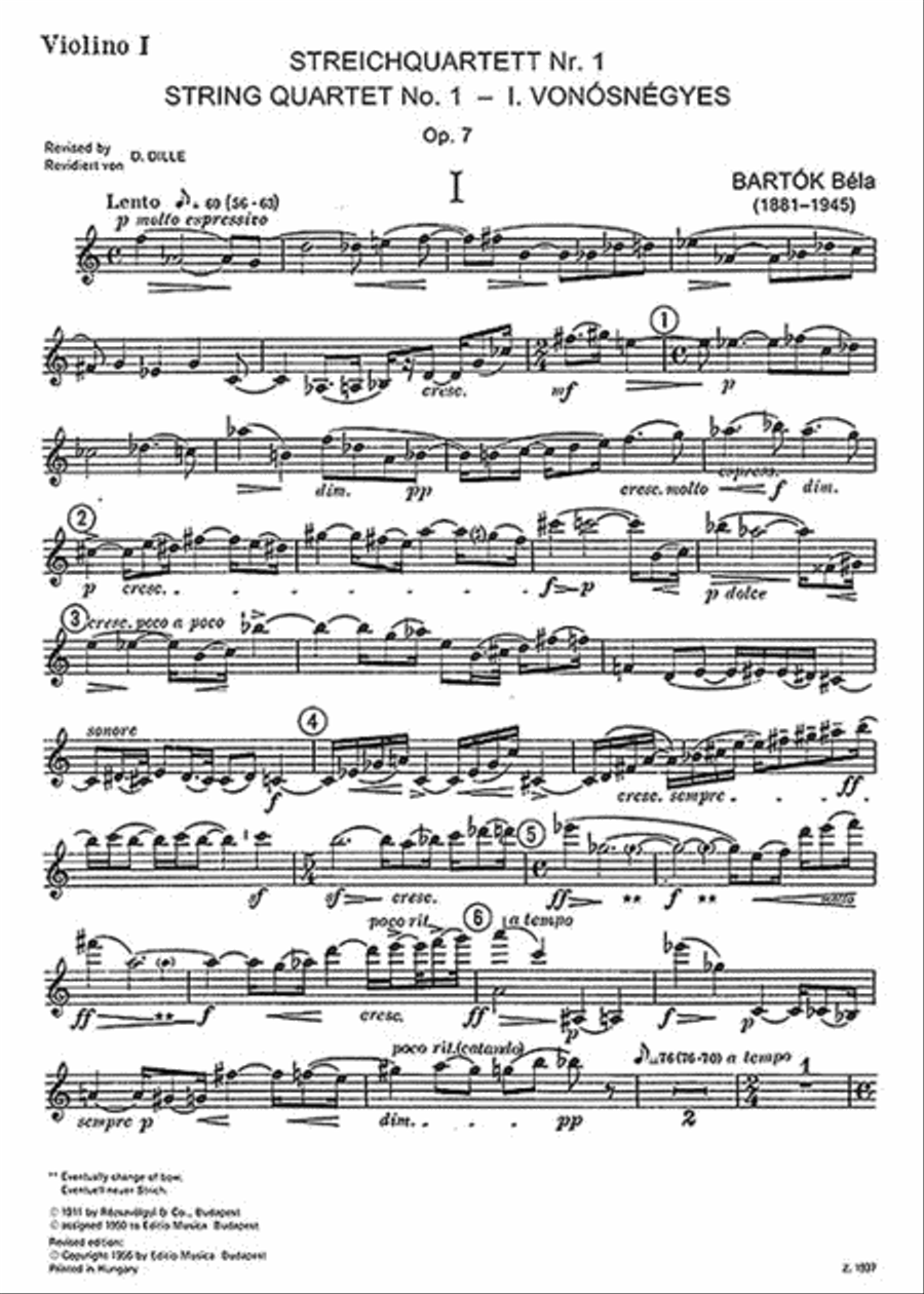 String Quartet No. 1, Op. 7 Cello scores gallery preview page 3