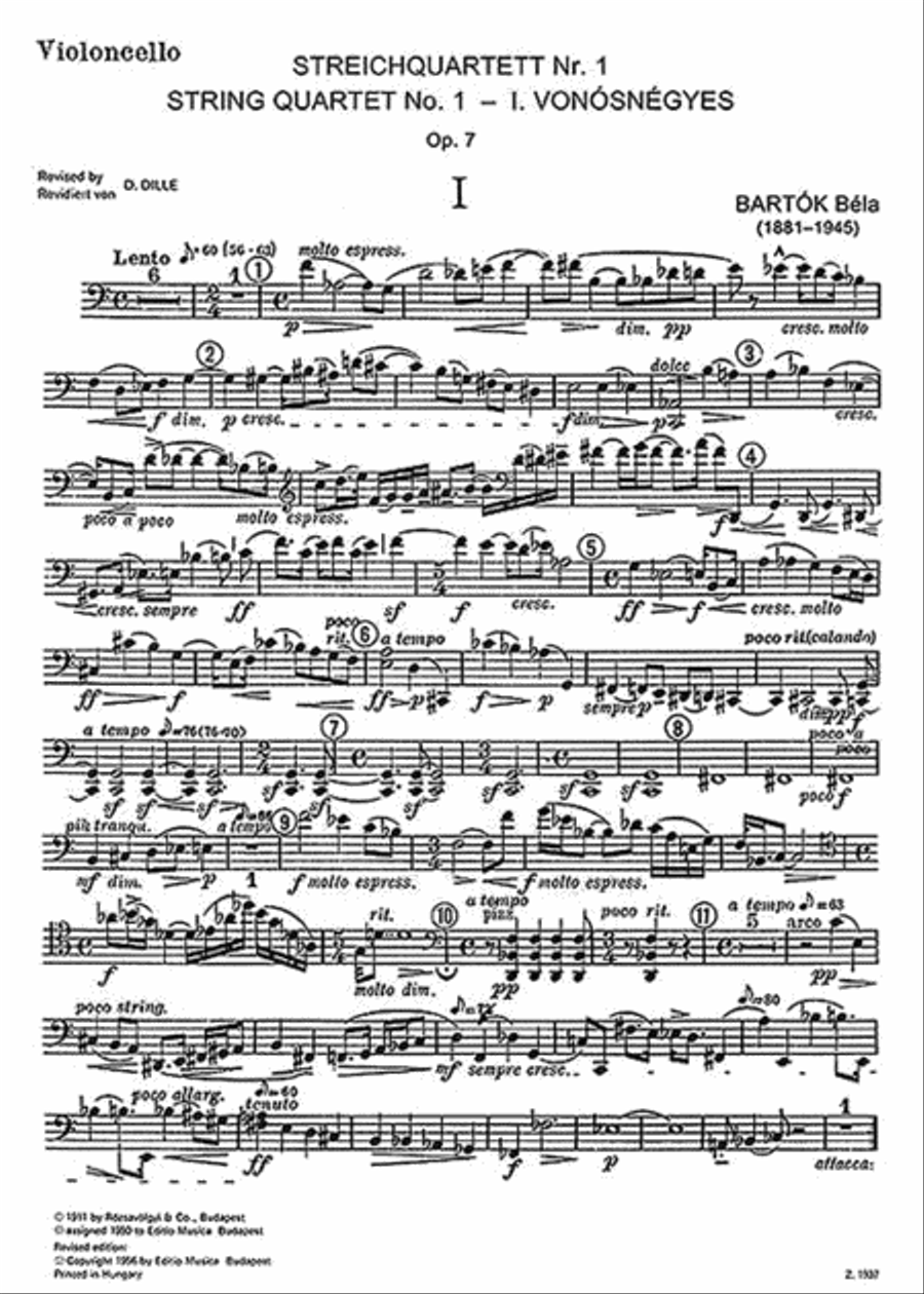 String Quartet No. 1, Op. 7 Cello scores gallery preview page 4