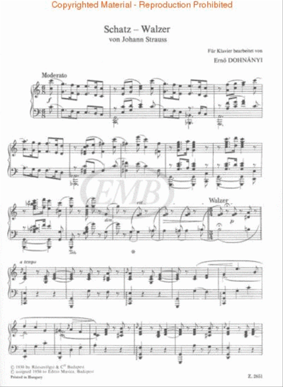 Two Waltzes (Schatz Walzer, Du und Du) Piano Solo scores gallery preview page 2