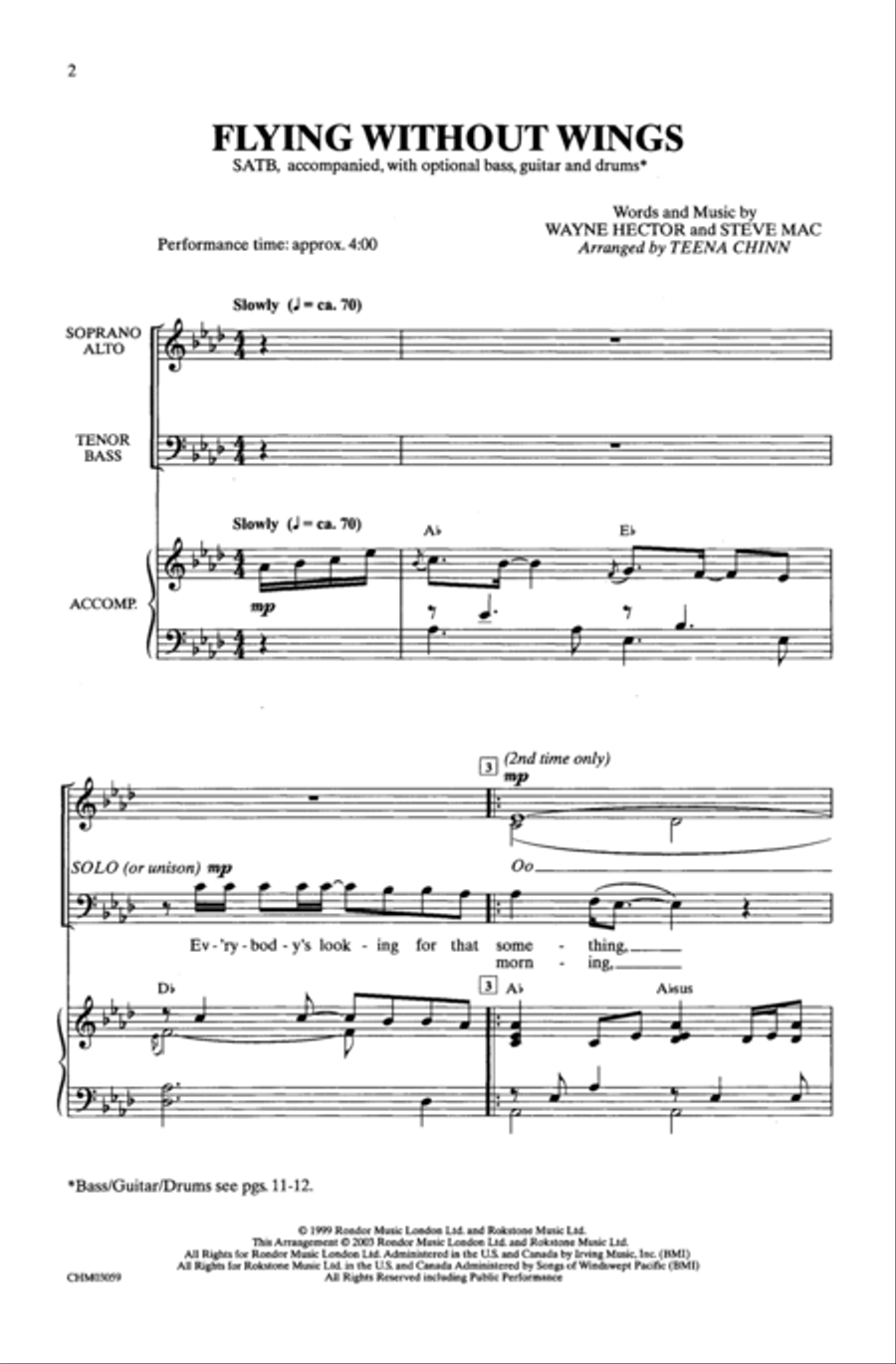 Flying Without Wings Choir scores gallery preview page 2