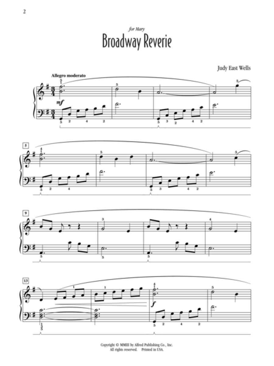 Broadway Reverie Piano Solo scores gallery preview page 2