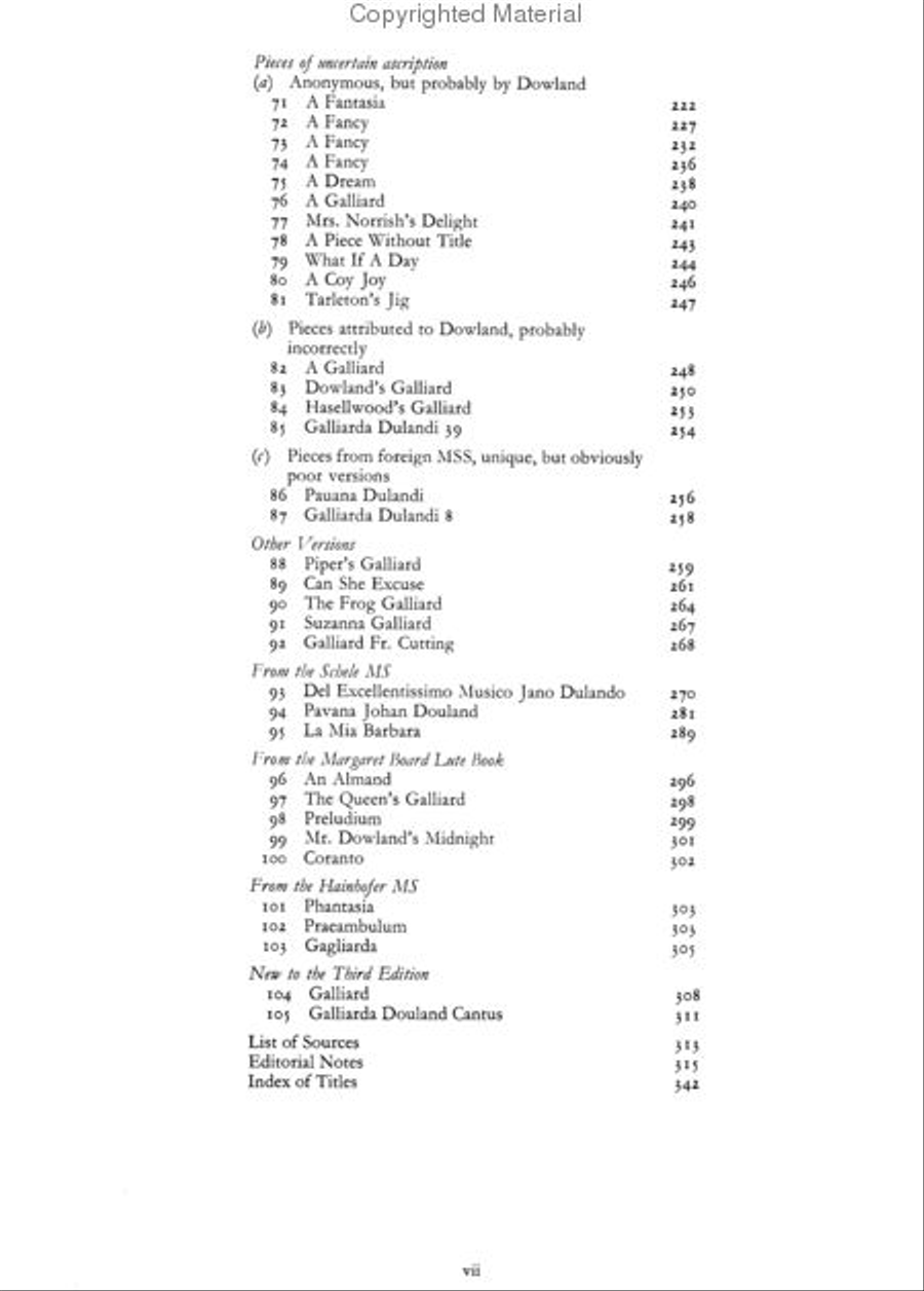 The Collected Lute Music of John Dowland Lute scores gallery preview page 4