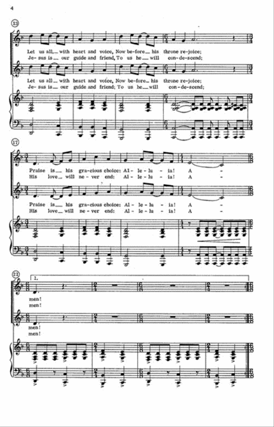 Come, Christians, Join to Sing Unison Choir scores gallery preview page 3