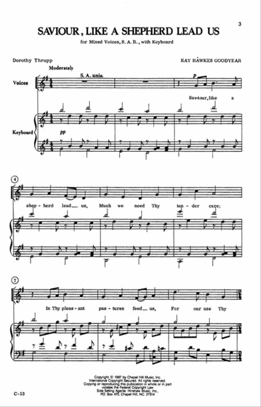 Saviour, Like a Shepherd Lead Us 3-Part scores gallery preview page 2