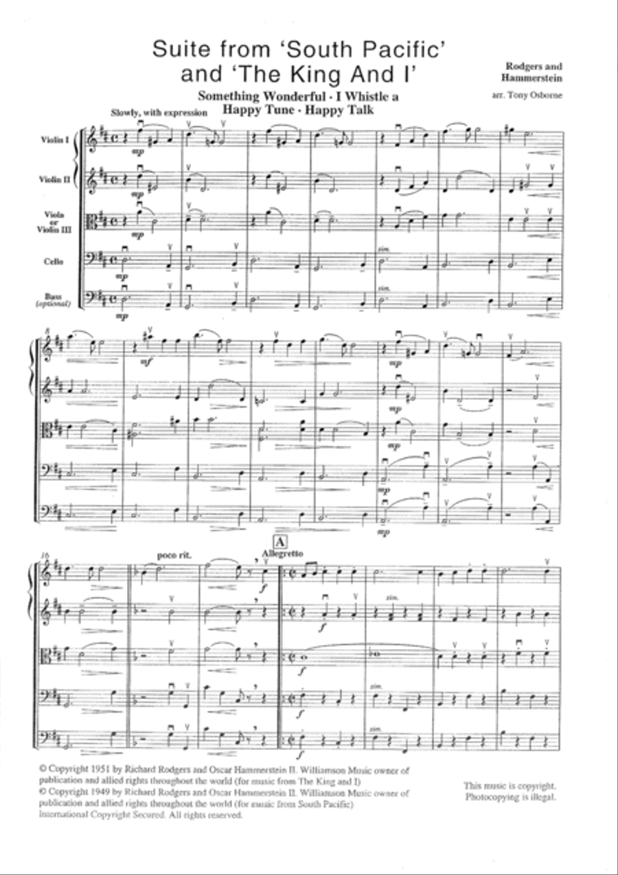 Suite from South Pacific and The King and I String Orchestra scores gallery preview page 2