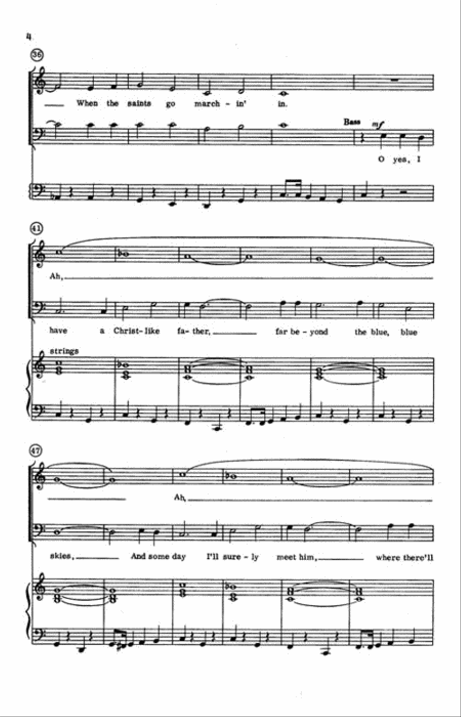 When the Saints Go Marching In 4-Part scores gallery preview page 3