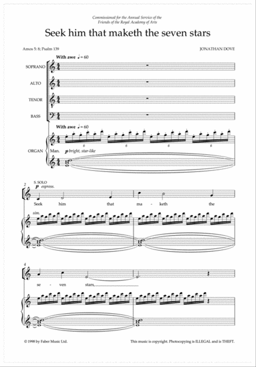 Seek Him That Maketh the Seven Stars 4-Part scores gallery preview page 2
