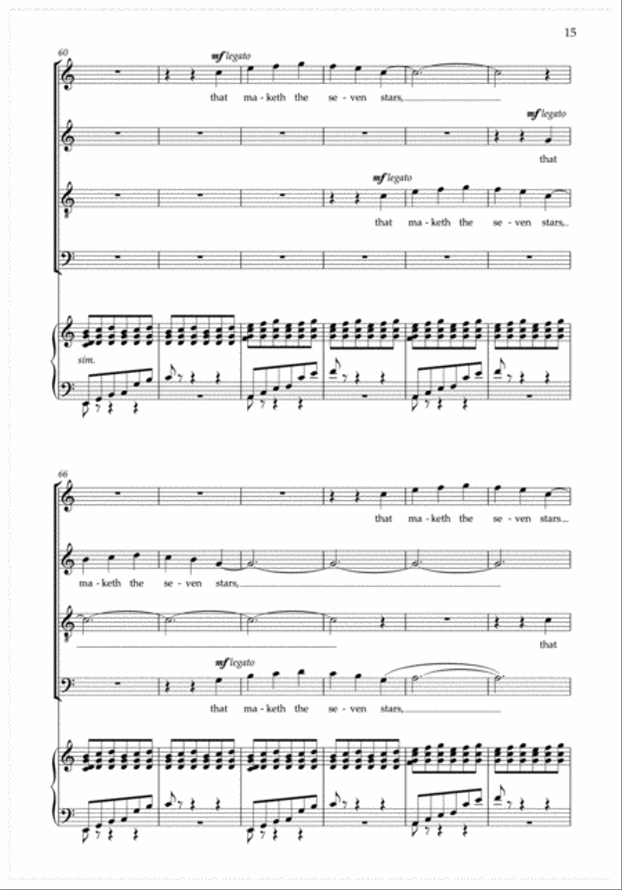 Seek Him That Maketh the Seven Stars 4-Part scores gallery preview page 4