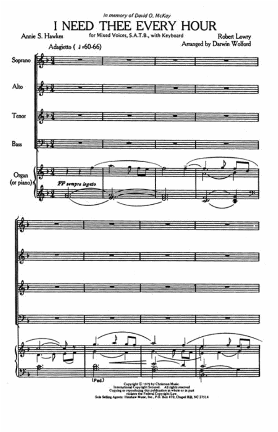I Need Thee Every Hour I Need Thee Every Hour 4-Part scores gallery preview page 2