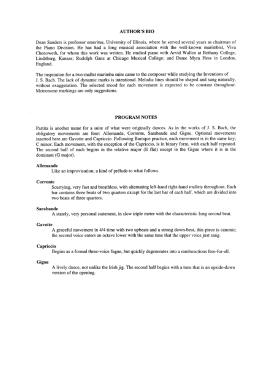 Partita for Marimba Partita for Marimba Small Ensemble scores gallery preview page 2