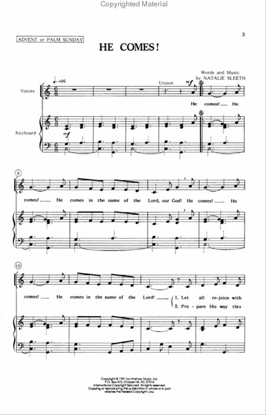 Sunday Songbook II Sunday Songbook II Unison Choir scores gallery preview page 3