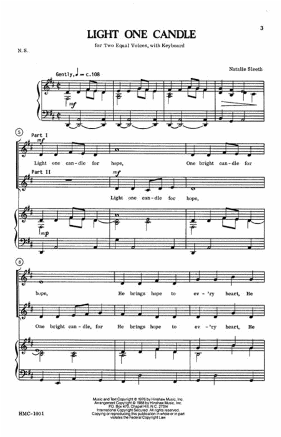Light One Candle Light One Candle Choir scores gallery preview page 2