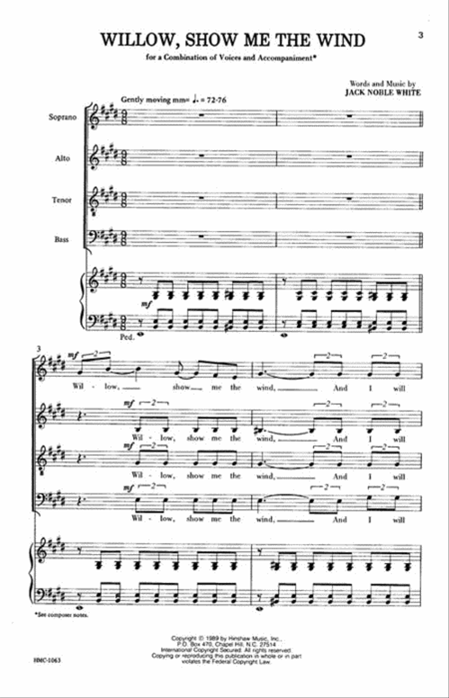 Willow, Show Me the Wind Willow, Show Me the Wind 4-Part scores gallery preview page 2