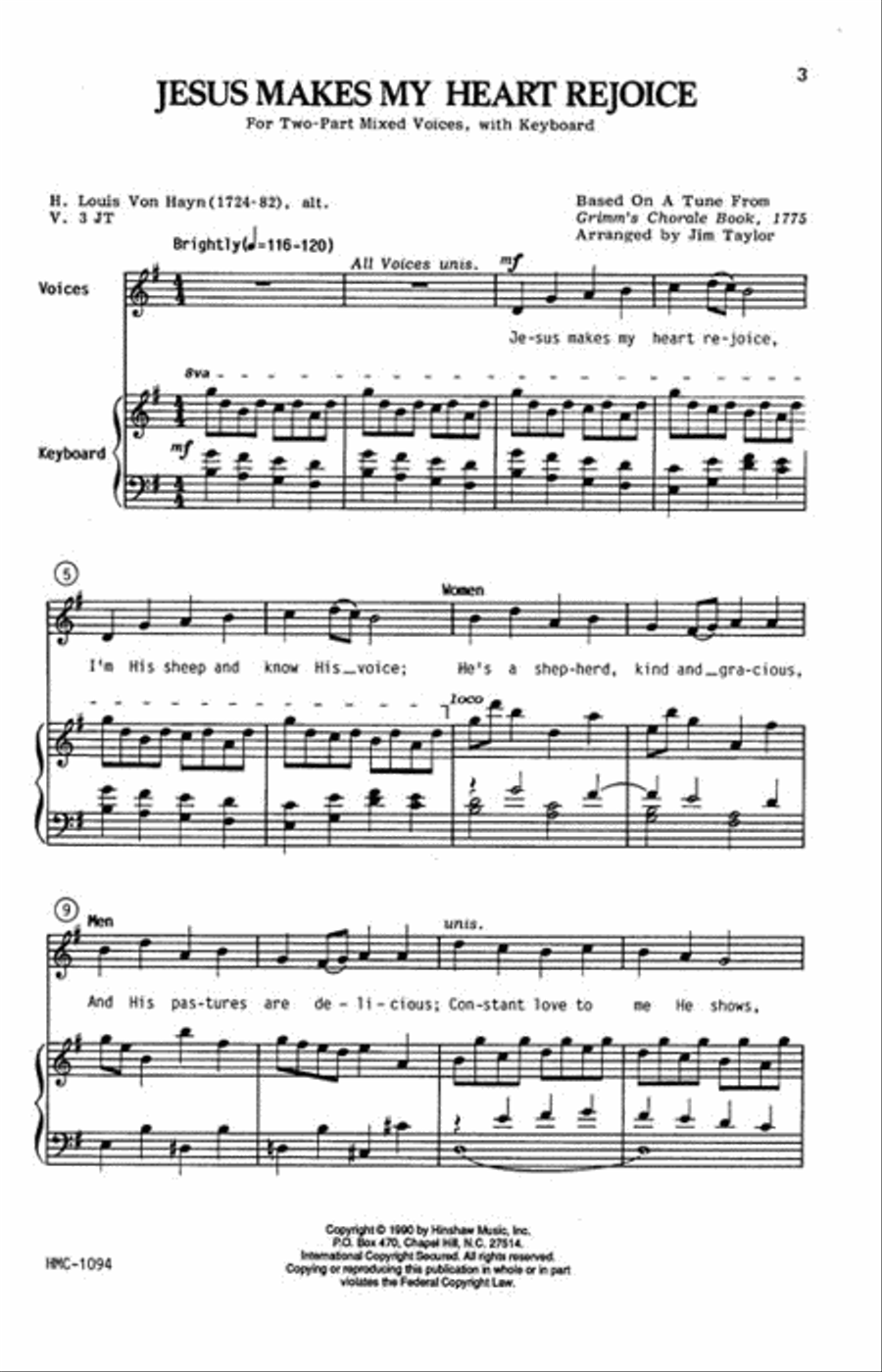Jesus Makes My Heart Rejoice 2-Part scores gallery preview page 2