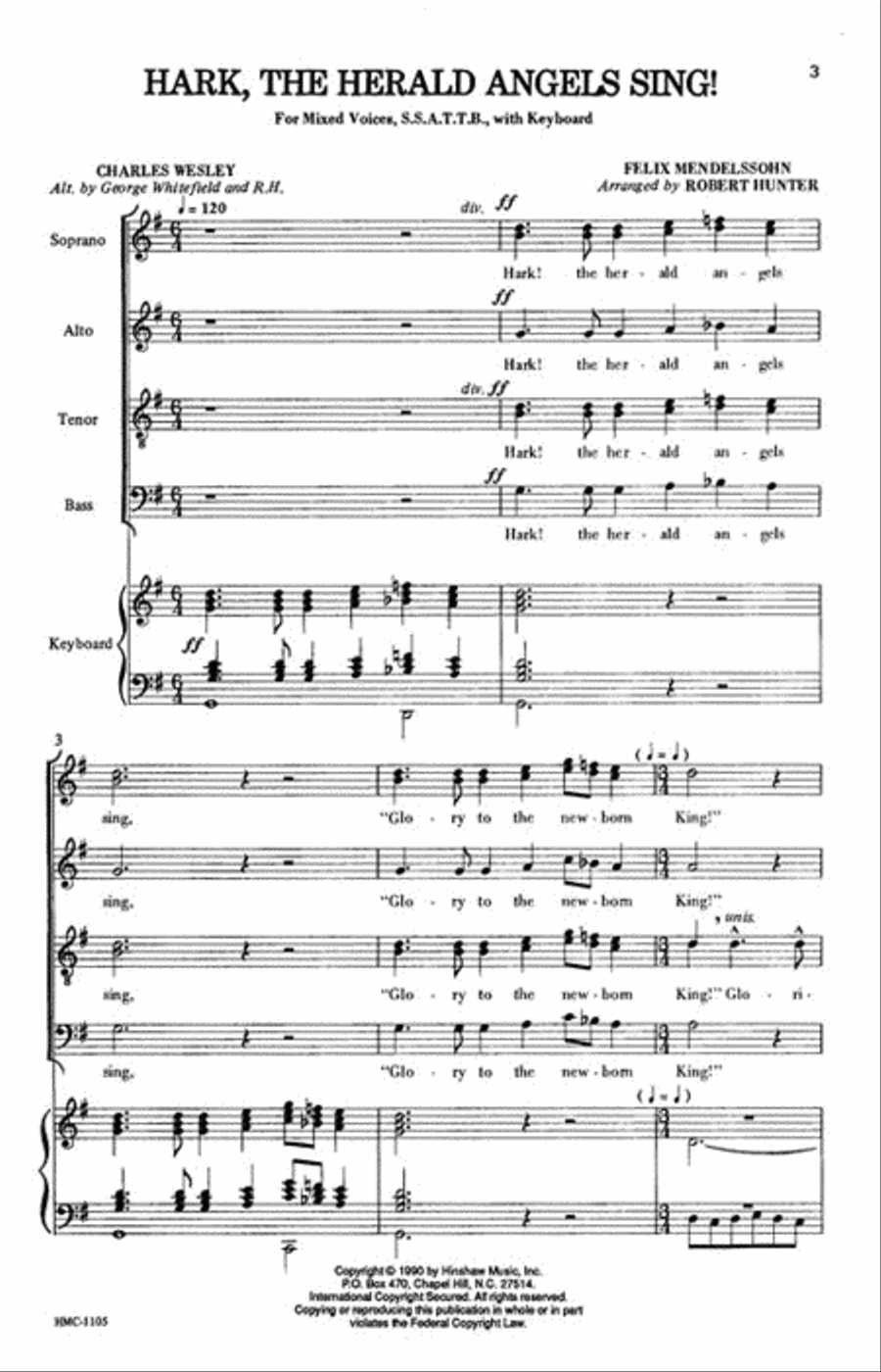 Hark, the Herald Angels Sing! Choir scores gallery preview page 2