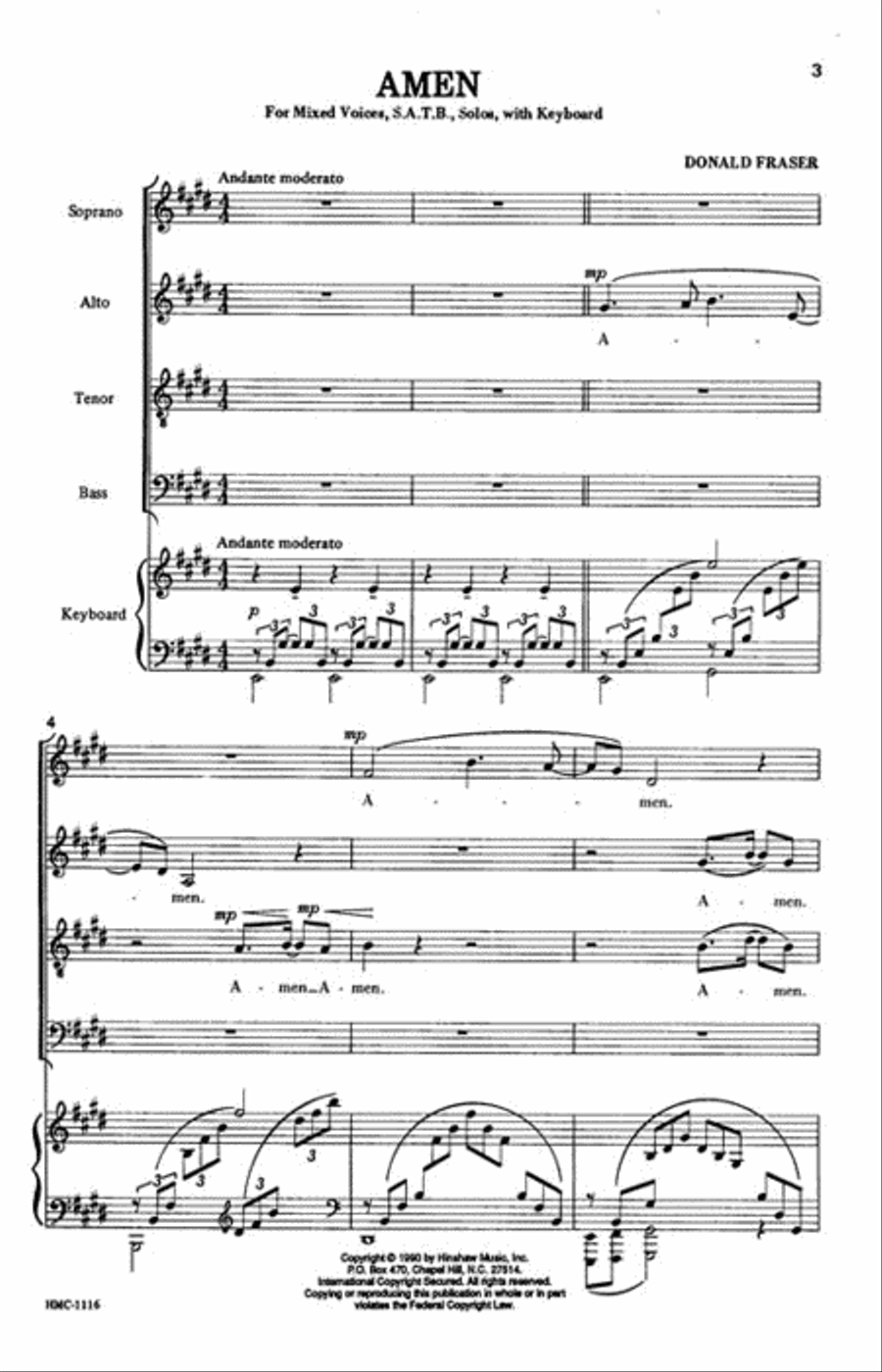 Amen Amen 4-Part scores gallery preview page 2