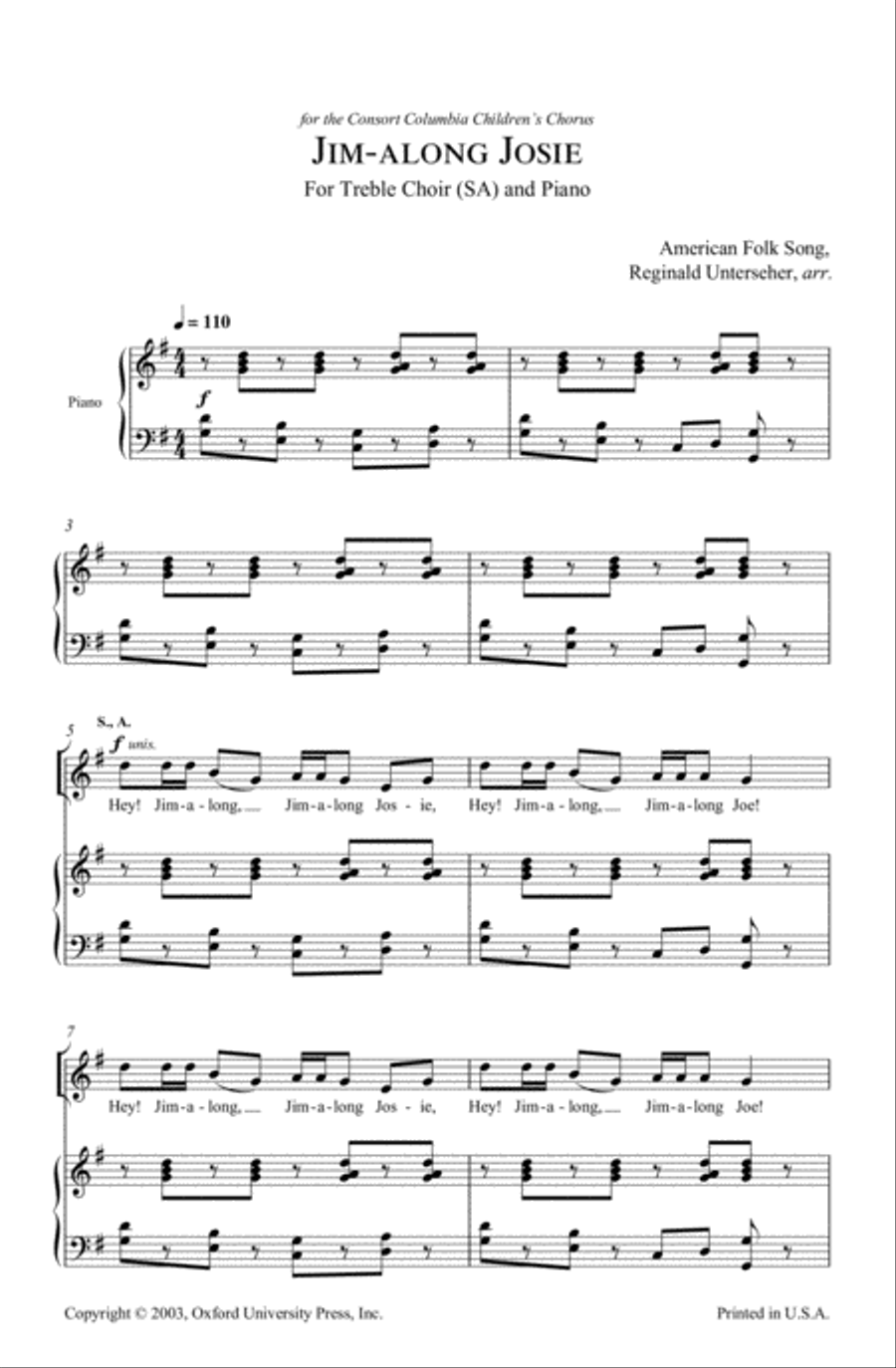 Jim-along Josie SSA scores gallery preview page 2