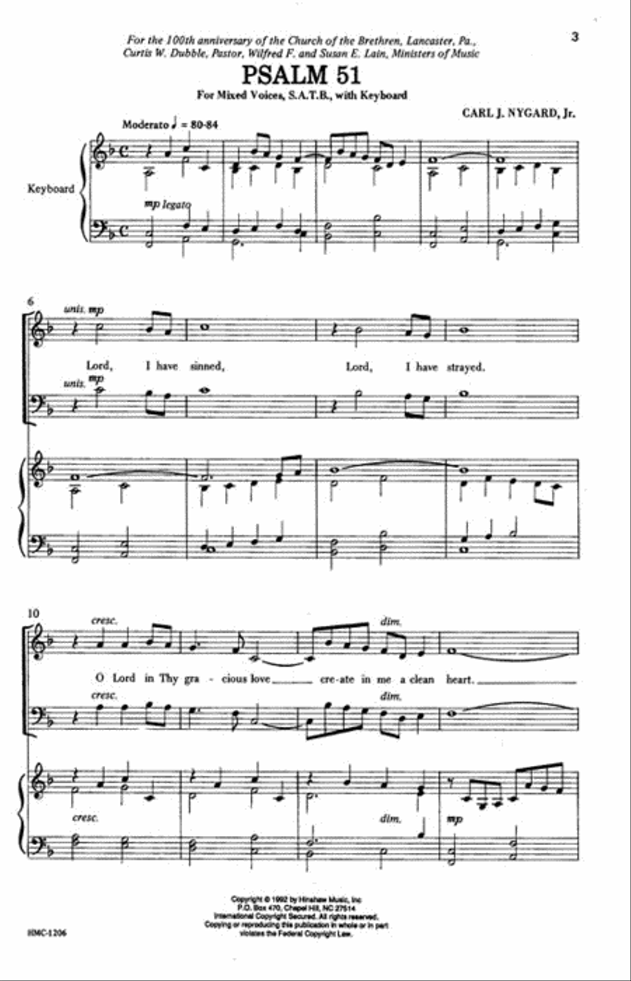 Psalm 51 Psalm 51 4-Part scores gallery preview page 2