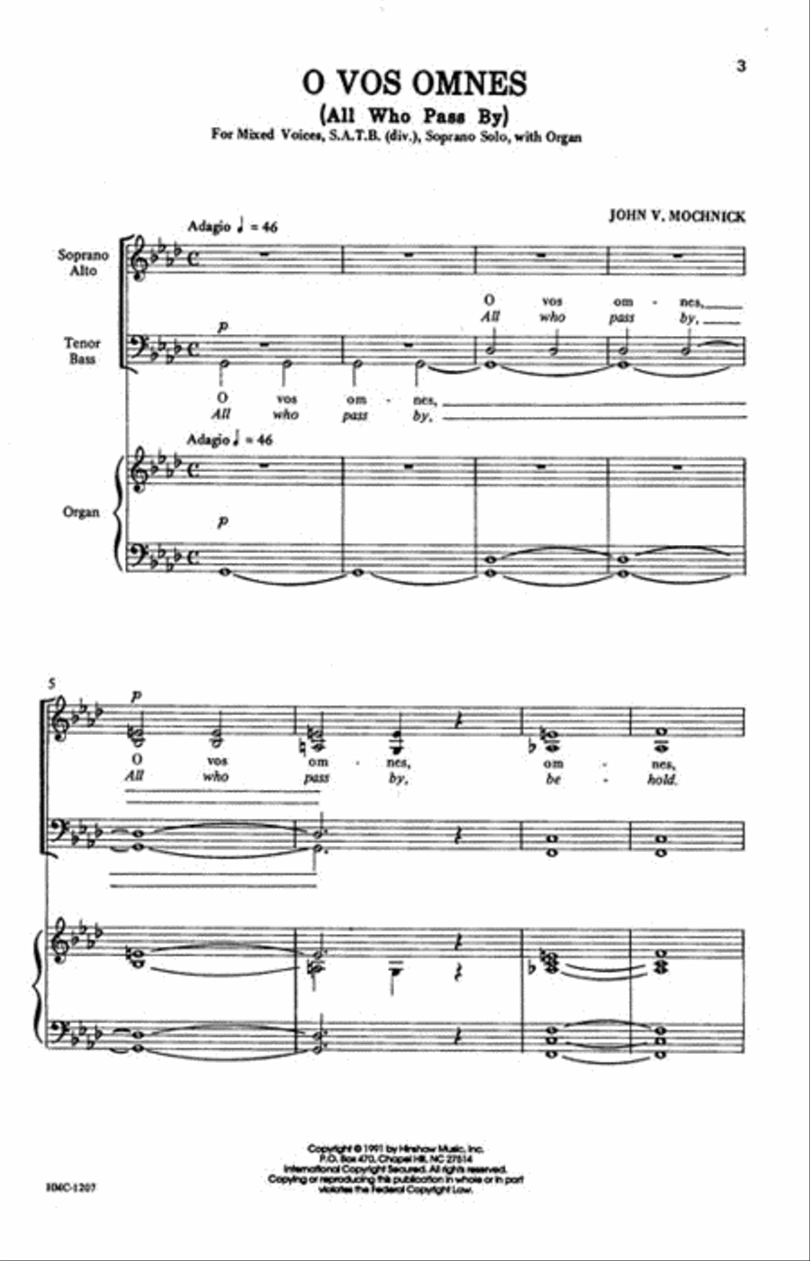 O Vos Omnes (All Who Pass By) 4-Part scores gallery preview page 2