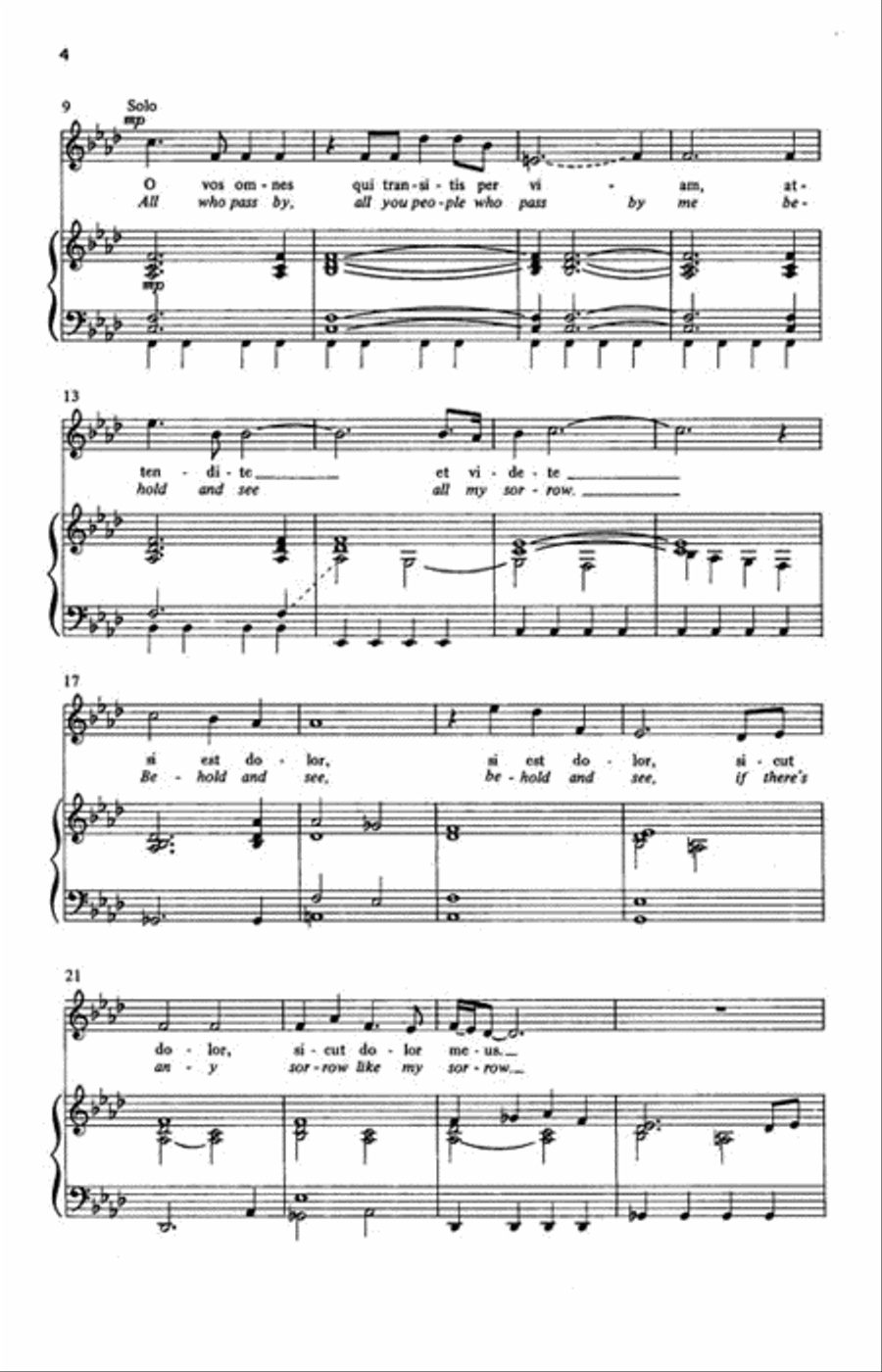 O Vos Omnes (All Who Pass By) 4-Part scores gallery preview page 3