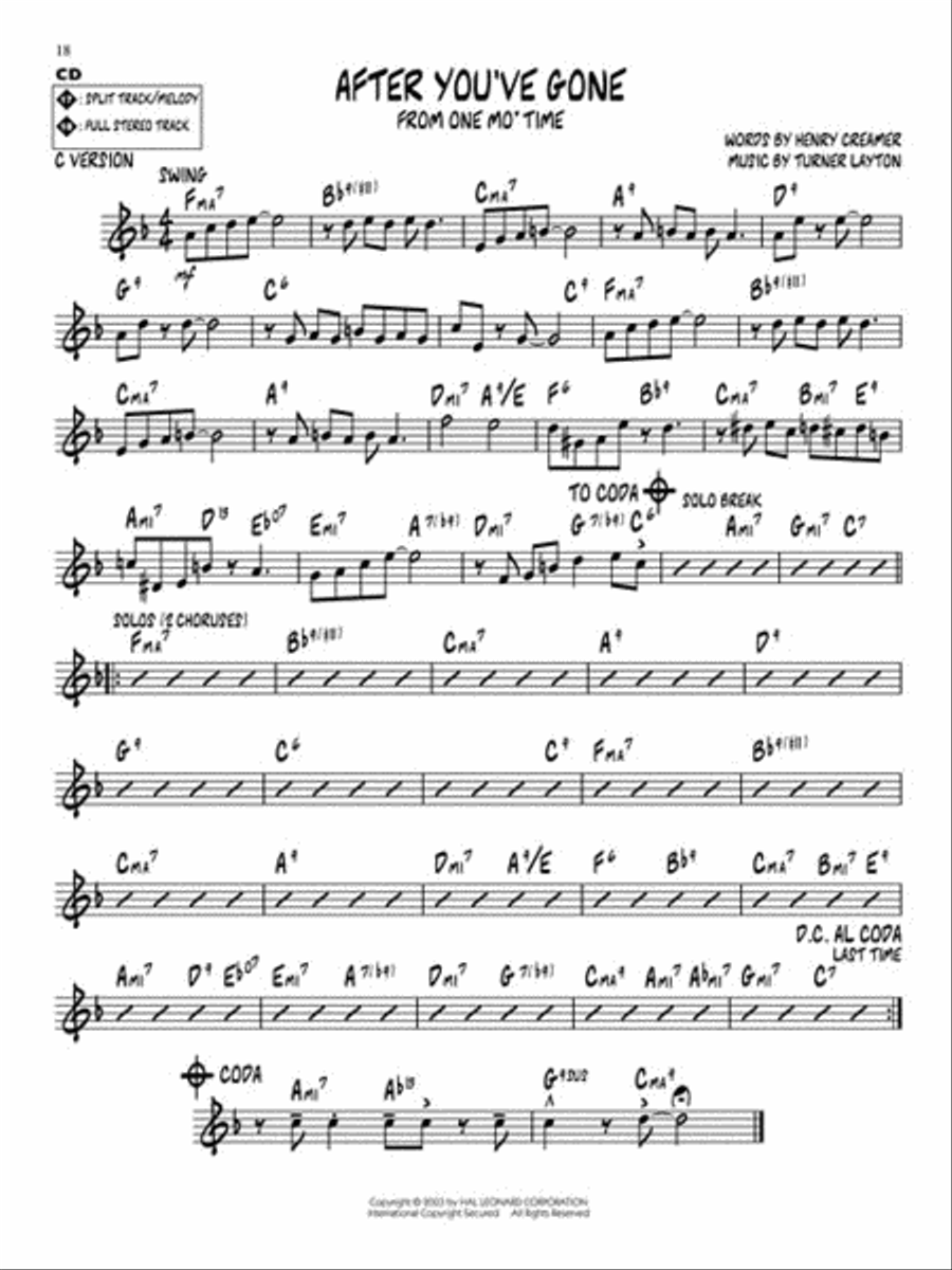 Early Jazz Standards C Instrument scores gallery preview page 6